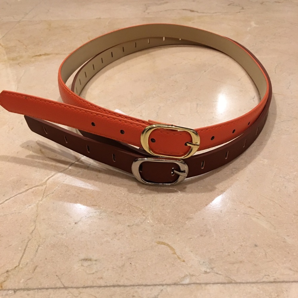 NWOT Brown & Orange Women’s Belt Set Size Medium